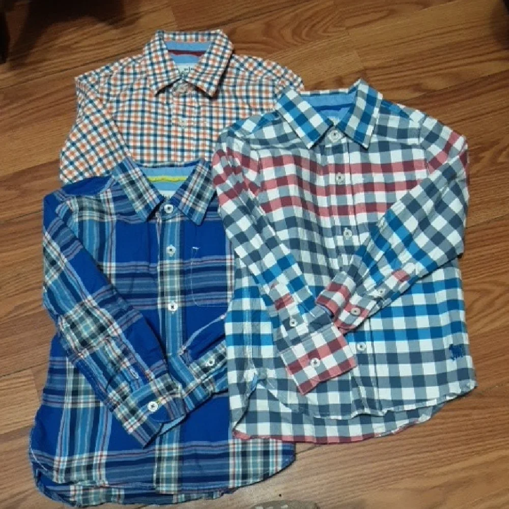 MINI BODEN  HANNAH KATE RALPH LAUREN Plaid and Solid‎ Button-Up Shirts (6)